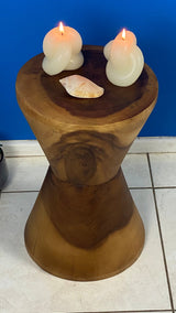 Hourglass Side Table or Stool bedside side drinks table - Close-Up Angle