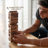 Stacking blocks wood balance game handmade stacking Fun Board Games Kids Ages 4 to Adults - Side View