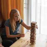 Stacking blocks wood balance game handmade stacking Fun Board Games Kids Ages 4 to Adults - Top-Down View