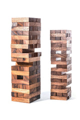 Stacking blocks wood balance game handmade stacking Fun Board Games Kids Ages 4 to Adults - Rear View