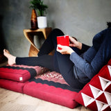 Yoga Thai relaxation Jumbo size cushions 3-Fold Zafu Meditation Cushion Set-100% Kapok Fibre XL JUMBO size - Top-Down View