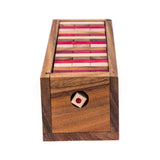 Stacking tumbling blocks wood Red colours balance game with dice play options handmade stacking Fun Board Games Kids Ages 4 to Adults - Close-Up Angle