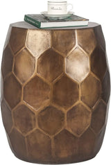 Tablua Australia Modern Round Side Table, Honeycomb Indoor Outdoor Accent End Table - Side View
