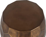 Tablua Australia Modern Round Side Table, Honeycomb Indoor Outdoor Accent End Table - Rear View