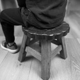 Children's Wooden Stool Blue Baby ELEPHANT Themed Chair Toddlers Step sitting Stool - Side View