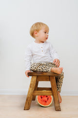 Children's Wooden Stool Blue Baby ELEPHANT Themed Chair Toddlers Step sitting Stool - 45-Degree Angle