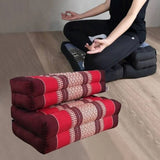 3-Fold Zafu Meditation Cushion Medium Size-RED - Front View