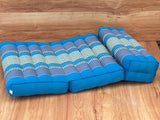 3-Fold Zafu Meditation Cushion Set Blue Medium Size - Side View
