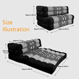 3-Fold Zafu Meditation Cushion Set Blue Medium Size - Top-Down View