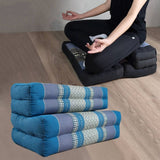 3-Fold Zafu Meditation Cushion Set Blue Medium Size - Front View