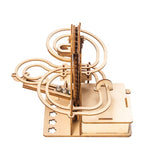 3D Wooden Marble Run Puzzle Craft Toy, Gift for Adults & Teen Boys Girls, Age 14+, DIY Model Building Kits - Waterwheel Coaster - 45-Degree Angle