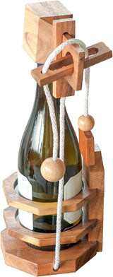 Wine Stopper Lock Puzzle - Party Puzzle- cant drink it until you crack the lock-party fun - Top-Down View