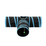 YES4PETS Pet Cat Toys Tri-Tunnel Collapsible Tent Training Play Kitten Rabbit Tubes - Front View