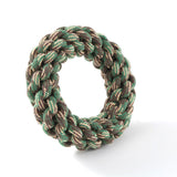 YES4PETS 2 x Dog Toy Cotton Rope Braided Ring Pet Toy Chew Rope Play Dental - Side View