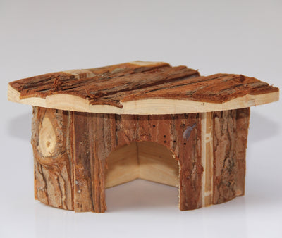 2 X YES4PETS Natural Wooden Hamster Mouse Gerbil Playground Rats Pets Toys Play Small Birds House Garden Decor