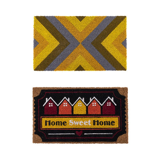YES4HOMES 2 x Doormat for Front Door Entryway Cursive Natural Coconut Coir Floor mat Outdoor 45x75cm