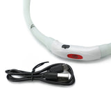 2 X YES4PETS Medium 55CM LED Dog Collar USB Rechargeable Night Glow Flashing Light Up Safety Pet Collars - 45-Degree Angle