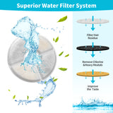 YES4PETS 8 x Pet Dog Cat Fountain Filter Replacement Activated Carbon Ion Exchange Resin Triple Filtration System Automatic Water Dispenser Compatible - Top-Down View