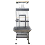 YES4PETS 153 cm Large Bird Budgie Cage Parrot Aviary With Metal Tray and  Wheel - Side View