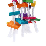 YES4PETS 3 x Large Wood Hanging Swing Bird Parrot Parakeet Cockatiel Budgie Rope Toy - Top-Down View
