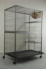 YES4PETS 3 X Platforms & 3 X Ladders For 140 cm Ferret Parrot Cat Bird Cage - Front View