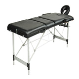 YES4HOMES Black 3 Fold Portable Aluminium Massage Table Massage Bed Beauty Therapy - Side View