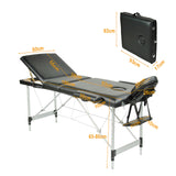 YES4HOMES Black 3 Fold Portable Aluminium Massage Table Massage Bed Beauty Therapy - Close-Up Angle