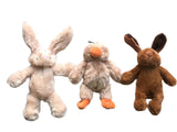 YES4PETS 3 x Pet Puppy Dog Toy Play Animal Plush Toy Soft Squeaky 25 cm Toy - Front View