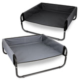 Grey / Black Large Dog Walled Suspension Trampoline Hammock Bed 85 x 85 x 33 cm Gray - Front View