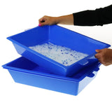 YES4PETS Lift and Sift Self Cleaning Kitty Litter Trays Cat Litter Tray Toilet Sifting Slotted Trays - Top-Down View