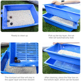 YES4PETS Lift and Sift Self Cleaning Kitty Litter Trays Cat Litter Tray Toilet Sifting Slotted Trays - Low Angle