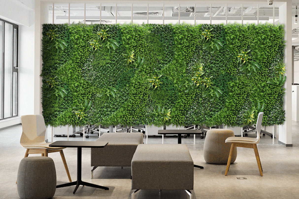 YES4HOMES 5 SQM Artificial Plant Wall D?cor Grass Panels Vertical Garden Foliage Tile Fence 1X1M Green