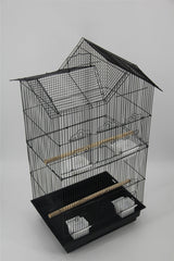 YES4PETS Medium Size Bird Cage Parrot Budgie Aviary with Perch - Black - Top-Down View
