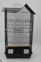 YES4PETS 4 X Medium Size Bird Cage Parrot Budgie Aviary with Perch - Black - Side View