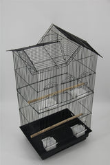 YES4PETS 4 X Medium Size Bird Cage Parrot Budgie Aviary with Perch - Black - Top-Down View