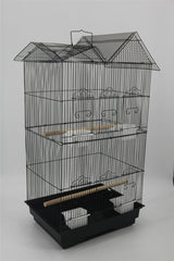 YES4PETS 4 X Medium Size Bird Cage Parrot Budgie Aviary with Perch - Black - 45-Degree Angle