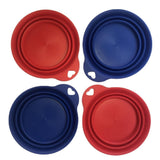 YES4PETS 4 x Pet Portable Folding Bowl Dog Cat Food Feeding Water Feeder Collapsable Travel - Front View