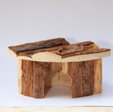 YES4PETS Natural Wooden Hamster Mouse Gerbil Playground Rats Pets Toys Play Small Birds House - Front View