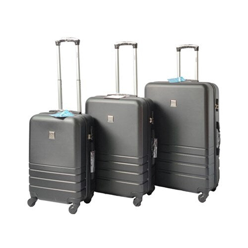 Black ABS Luggage Suitcase Set 3 Code Lock Travel Carry Bag Trolley S M L