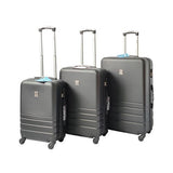 Black ABS Luggage Suitcase Set 3 Code Lock Travel Carry Bag Trolley S M L