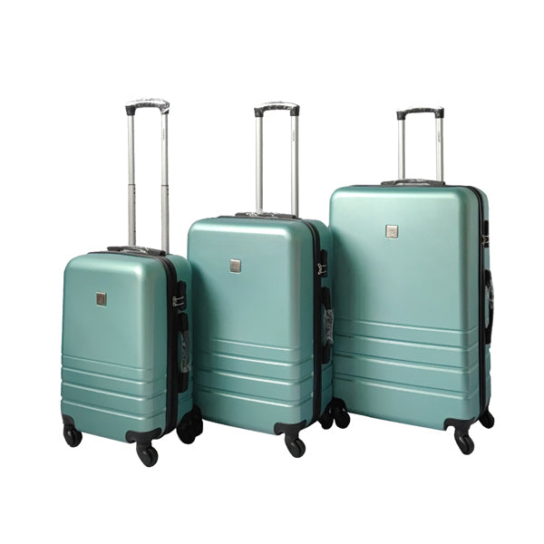 Green ABS Luggage Suitcase Set 3 Code Lock Travel Carry Bag Trolley S M L