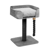 Grey Cat Scratching Tree Scratcher Post Pole Furniture Gym House - Front View