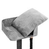 Grey Cat Scratching Tree Scratcher Post Pole Furniture Gym House - Side View