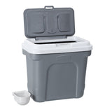 30L Pet Dogs Puppy Food Storage Storer Container w/ Scoop Grey - Front View