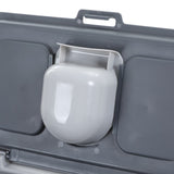 30L Pet Dogs Puppy Food Storage Storer Container w/ Scoop Grey - Top-Down View