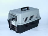 YES4PETS Small Dog Cat Crate Pet Airline Carrier Cage With Bowl and Tray-Black - Front View