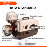 YES4PETS Small Dog Cat Rabbit Crate Pet Carrier Airline Cage With Bowl and Tray-Brown - Top-Down View