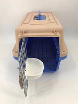 YES4PETS Medium Dog Cat Crate Pet Rabbit Carrier Airline Cage With Bowl & Tray-Blue - Side View