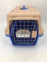 YES4PETS Medium Dog Cat Crate Pet Rabbit Carrier Airline Cage With Bowl & Tray-Blue - Top-Down View