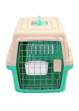 YES4PETS Medium Dog Cat Crate Pet Carrier Airline Cage With Bowl & Tray-Green - Front View